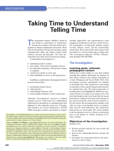 Taking Time to Understand Telling Time - NC