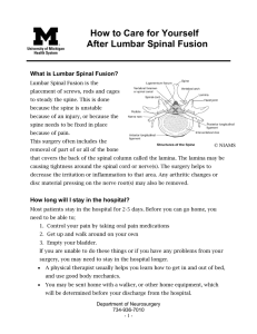 How to Care for Yourself After Lumbar Spinal Fusion