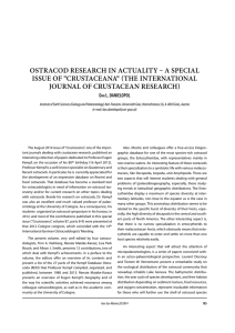 ostracod research in actuality – a special issue of