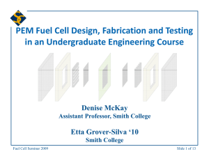 PEM Fuel Cell Design Fabrication and Testing