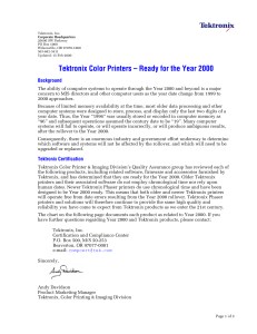 Tektronix Color Printers – Ready for the Year 2000