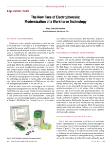 The New Face of Electrophoresis: Modernization of a Workhorse