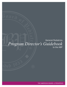 General Pediatrics Program Director`s Guide to the ABP