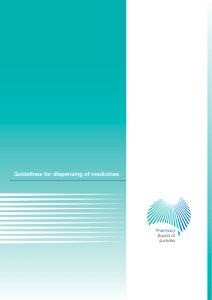 Guidelines for Dispensing of Medicines