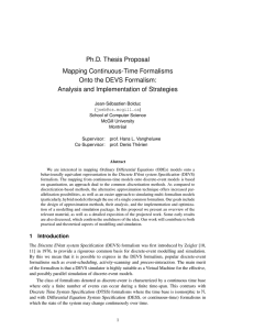 Ph.D. Thesis Proposal Mapping Continuous-Time