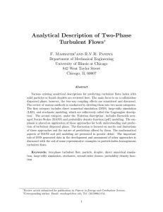 Analytical Description of Two-Phase Turbulent Flows