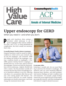 Upper endoscopy for GERD - American College of Physicians