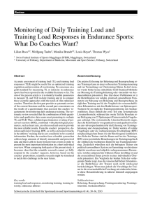 Monitoring of Daily Training Load and Training Load