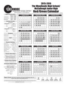 Red/Green Calendar - McCullough Junior High