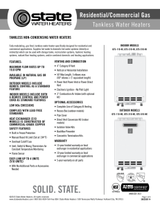 Tankless Non Condensing GTS-110 Spec