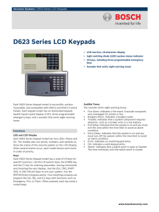 D623 Series LCD Keypads - Bosch Security Systems