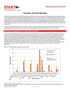 BACKGROUND REPORT Terrorism and the Olympics