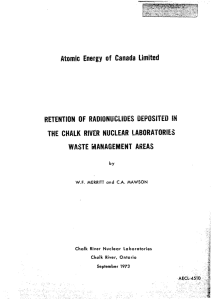 Atomic Energy of Canada Limited RETENTION OF