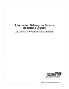 Information Delivery for Remote Monitoring Systems