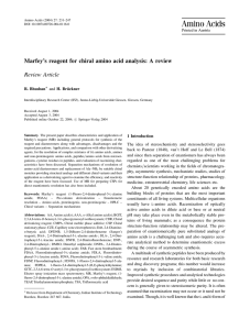 Marfey`s reagent for chiral amino acid analysis: A review Review