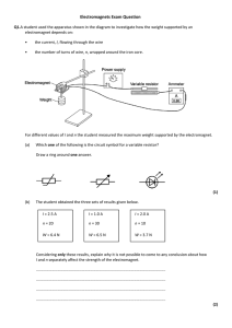 Electromagnets Exam Question