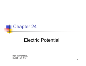 Chapter 24 Electric Potential