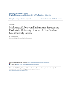 Marketing of Library and Information Services and Products in