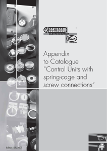 Appendix to Catalogue “Control Units with spring-cage