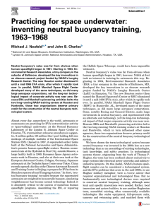 inventing neutral buoyancy training, 1963–1968