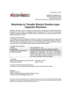Nisshinbo to Transfer Electric Double