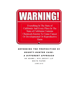 Defending The Proposition 65 Bounty Hunter Case