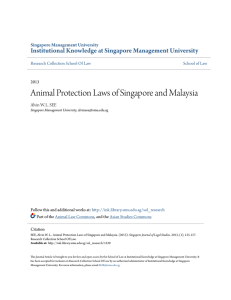 Animal Protection Laws of Singapore and Malaysia