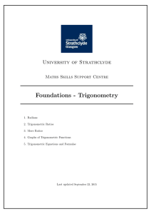 Foundations - Trigonometry - University of Strathclyde