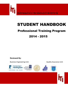 student handbook - Information Technology Institute