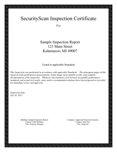 Sample Inspection Report - Approved Protection Systems
