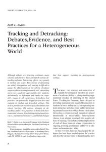 Tracking and Detracking: Debates,Evidence, and Best Practices for