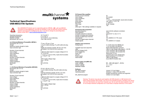 Technical Specifications USB-ME32