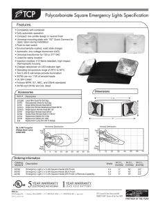 Polycarbonate Square Emergency Lights Specification