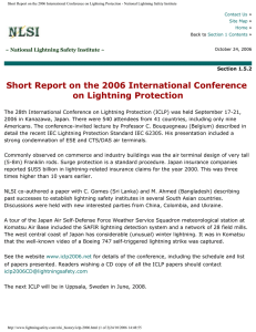 Short Report on the 2006 International Conference on Lightning