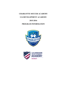 charlotte soccer academy u14 development academy 2015-2016