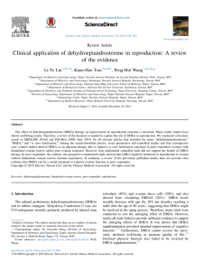 Clinical application of dehydroepiandrosterone in reproduction: A