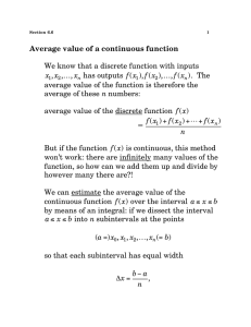 Average value of a continuous function We know that a discrete