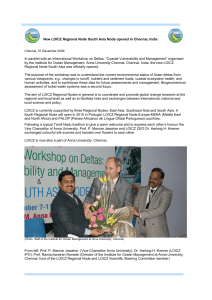 New LOICZ Regional Node South Asia Node opened in Chennai