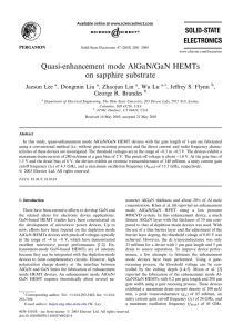 Quasi-enhancement mode AlGaN/GaN HEMTs on sapphire substrate