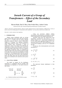 Load ratio influence on the inrush current of a group of distribution