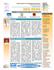 iseg news april 2015 - Indian Society of Engineering Geology