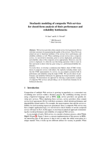 Stochastic modeling of composite Web services for