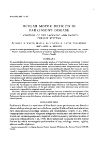 ocular motor deficits in parkinson`s disease