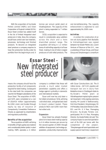 New integrated steel producer