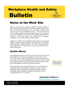 Noise in the Workplace - Government of Alberta