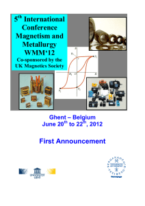 5 International Conference Magnetism and Metallurgy WMM`12