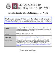 Armenian secret language - Digital Access to Scholarship at Harvard