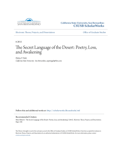 The Secret Language of the Desert: Poetry, Loss, and Awakening