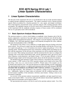 ECE 4670 Spring 2014 Lab 1 Linear System Characteristics
