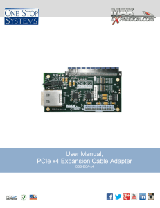 User Manual, PCIe x4 Expansion Cable Adapter